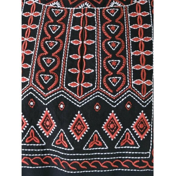 Tory Burch Black Mini Dress with Red Embroidery - Picture 10 of 11